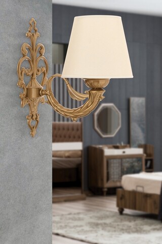 Aplica de perete, Opviq, 390FLH2359, Crem / Aur