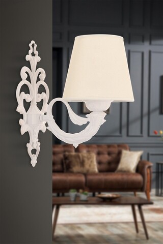 Aplica de perete, Opviq, 390FLH2360, Crem/Alb