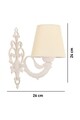 Aplica de perete, Opviq, 390FLH2360, Crem/Alb