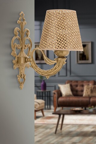 Aplica de perete, Opviq, 390FLH2362, Natural / Aur