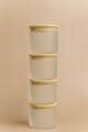 Set recipiente depozitare, Hermia, 409PBH1410, Capac din bambus: (4 bucăți), Transparent