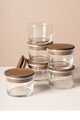 Set recipiente depozitare, Hermia, 409PBH1411, Capac din bambus: (6 bucăți), Transparent