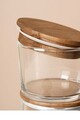 Set recipiente depozitare, Hermia, 409PBH1411, Capac din bambus: (6 bucăți), Transparent