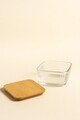 Set recipiente depozitare, Hermia, 409PBH1420, Capac din bambus: (4 bucăți), Transparent