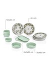 Set de mic dejun, Hermia, 430KSV4402, Platou: 22 x 11 x 3,5 cm (2 bucăți), Verde inchis