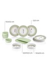 Set de mic dejun, Hermia, 430KSV4404, Platou: 22 x 11 x 3,5 cm (2 bucăți), Verde deschis