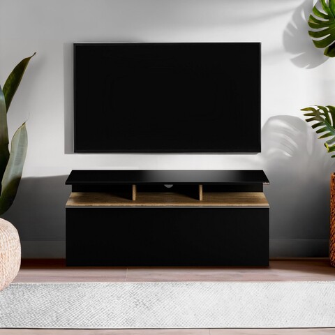 Comoda TV, Hanah Home, Tvc-529-Te-1, 117x48x40 cm, Nuc negru