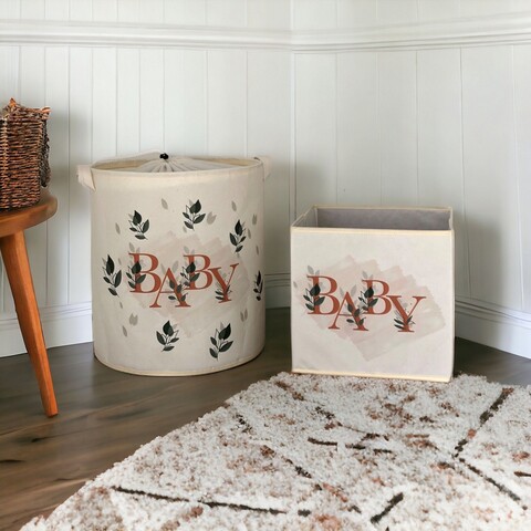 Set de coșuri din pâslă, YLC473, Crem