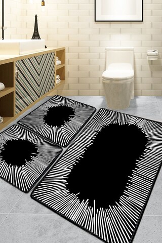 Set covorase de baie, L'essentiel Maison, Somber, Negru