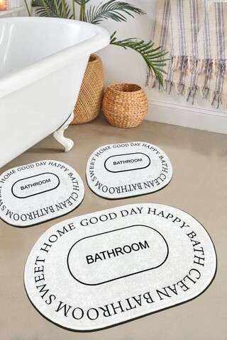 Set covorase de baie, L'essentiel Maison, Baindos, Ecru