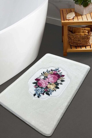 Covoras de baie, L'essentiel Maison, Bella Rose, 60x100 cm, Ecru