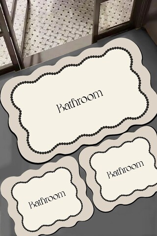 Set covorase de baie, L'essentiel Maison, Bounde, Ecru