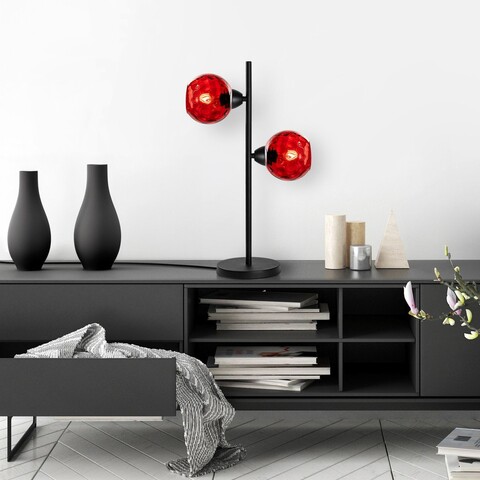 Lampa de masa, Opviq, 521SHN3664, Roșu/Negru