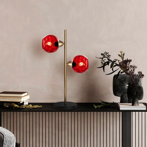 Lampa de masa, Opviq, 521SHN3669, Roșu / Auriu