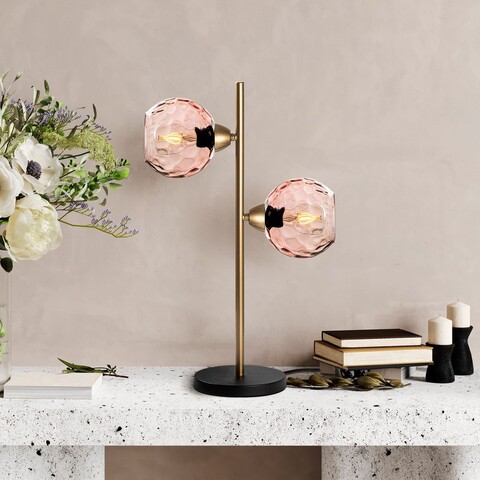 Lampa de masa, Opviq, 521SHN3671, Roz/Auriu