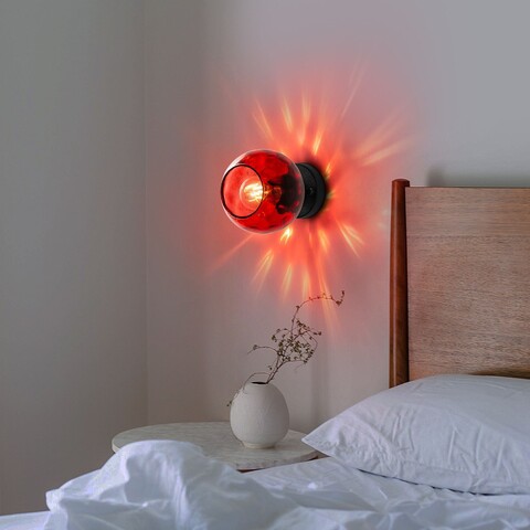 Aplica de perete, Opviq, 521SHN3690, Roșu/Negru