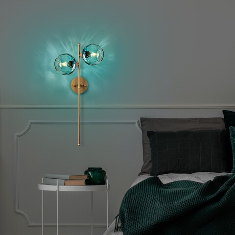 Aplica de perete, Opviq, 521SHN3706, Albastru / Auriu