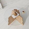 Masuta de cafea, Hanah Home, Butterfly, 75x40x75 cm, Stejar Safir / Transparent