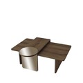 Set masute de cafea, Hanah Home, Luna 2, Bronz / Nuc