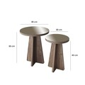 Set masute 2 piese, Hanah Home, Luna 2, Bronz / Nuc