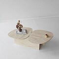 Masuta de cafea, Hanah Home, Stones, 125x38x60 cm, Travertin
