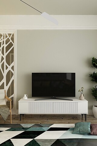 Comoda TV, Hanah Home, Corsa 120, 120x40.5x32 cm, Alb