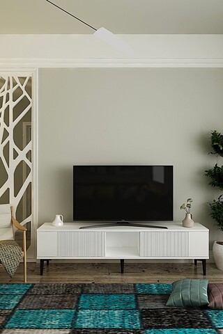 Comoda TV, Hanah Home, Corsa 150, 150x40.5x32 cm, Alb