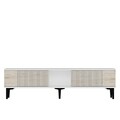 Comoda TV, Hanah Home, Corsa 150, 150x40.5x32 cm, Alb / Travertin