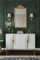 Consola, Hanah Home, Meyra 120, 120x75x32 cm, Alb/Auriu