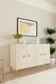 Consola, Hanah Home, Lessi 120, 120x75x32 cm, White / Travertine / Gold
