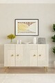 Consola, Hanah Home, Lessi 120, 120x75x32 cm, White / Travertine / Gold