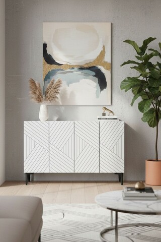 Consola, Hanah Home, Ferro 120, 120x75x32 cm, Alb