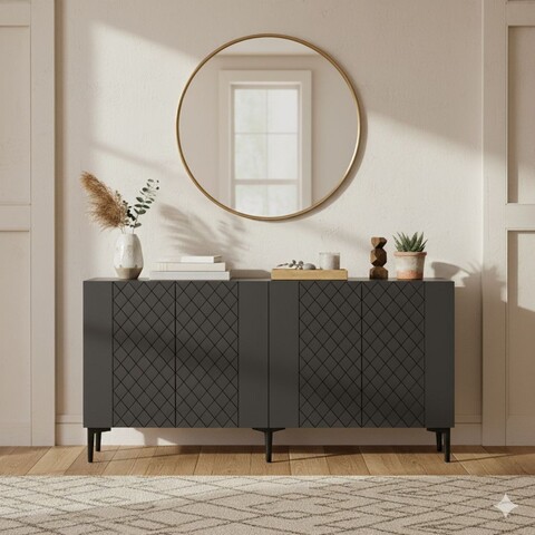 Consola, Hanah Home, Resso 150, 150x75x32 cm, Antracit