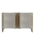 Consola, Hanah Home, Rany 120, 120x75x32 cm, White / Travertine / Gold