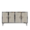 Consola, Hanah Home, Tuna 120, 120x75x32 cm, White / Travertine / Silver