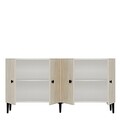 Consola, Hanah Home, Pella 150, 150x75x32 cm, Alb / Travertin