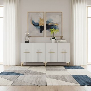 150x75x32 cm, Alb;Auriu