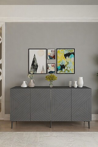 Consola, Hanah Home, Ferro 150, 150x75x32 cm, Antracit