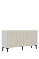 Consola, Hanah Home, Ferro 150, 150x75x32 cm, Alb / Travertin
