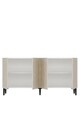 Consola, Hanah Home, Ferro 150, 150x75x32 cm, Alb / Travertin
