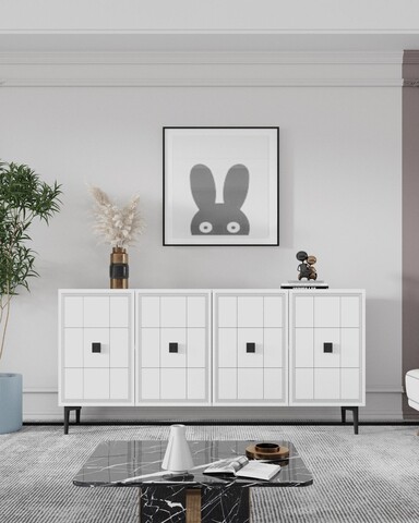 Consola, Hanah Home, Yuka 120, 120x75x32 cm, Alb