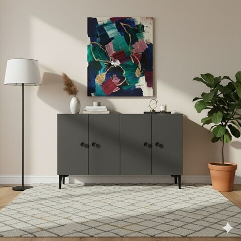 Consola, Hanah Home, Pella 120, 120x75x32 cm, Antracit