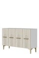 Consola, Hanah Home, Ida 120, 120x79x32 cm, White / Travertine / Gold