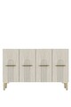 Consola, Hanah Home, Ida 120, 120x79x32 cm, White / Travertine / Gold