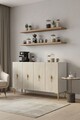 Consola, Hanah Home, Salkım 120, 120x79x32 cm, White / Travertine / Gold