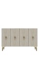 Consola, Hanah Home, Salkım 120, 120x79x32 cm, White / Travertine / Gold