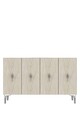 Consola, Hanah Home, Salkım 120, 120x79x32 cm, White / Travertine / Silver