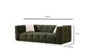 Canapea 3 locuri, Atelier del Sofa, 560ARE1821, Verde