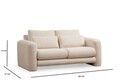 Canapea 2 locuri, Atelier del Sofa, 560ARE1844, Crem
