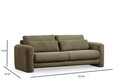 Canapea 3 locuri, Atelier del Sofa, 560ARE1849, Verde